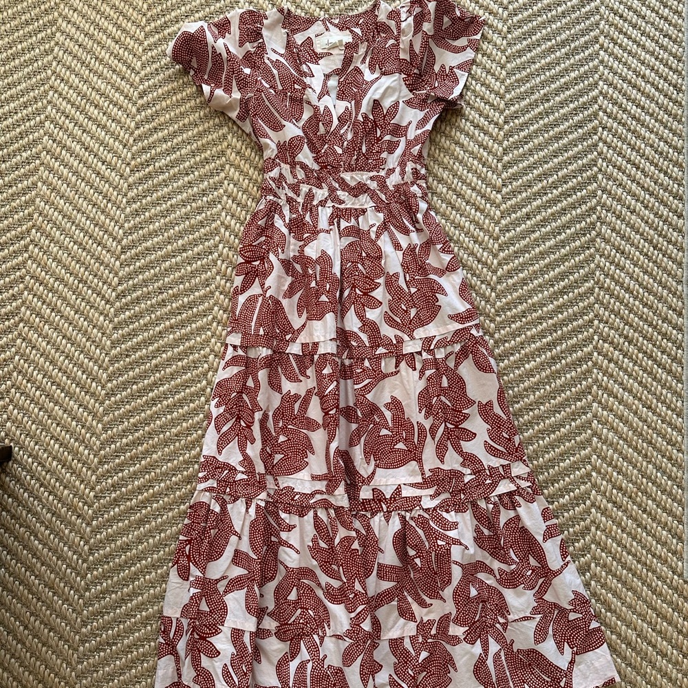 Anthropologie Cotton, Poplin tiered maxi dress with pockets